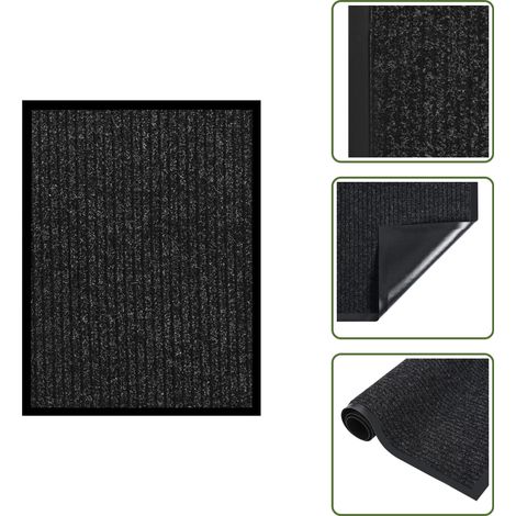 Fußmatte Anthrazit Gestreift 40x60 cm - Haustürmatte - Fussmatte - Eingangsmatte - Anthrazit - Gestreifert (1/5)