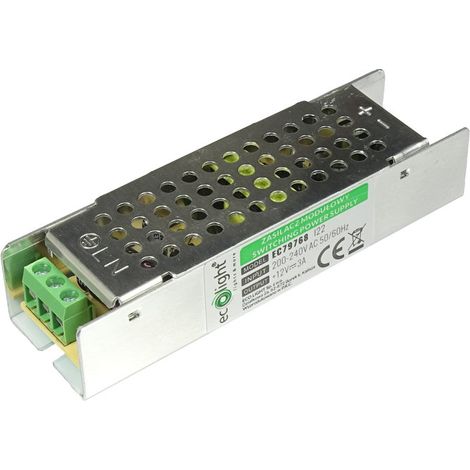 Alimentation LED 36 W 12 V CC 3 A IP20, format compact 100 x 30 x 21 mm (1/2)