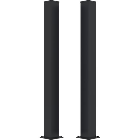 Lote de 2 postes de hierro CARMO 15x15 cm Alt. 185 cm negro