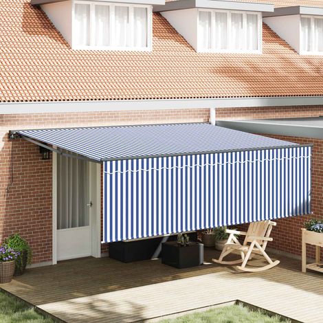 Store banne-Auvent Rétractable Bleu et Blanc 400x300 cm (1/5)