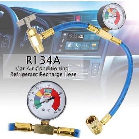 Recharge de réfrigérant de climatisation de voiture R134A, jauge de gaz de tuyau de mesure (1/4)