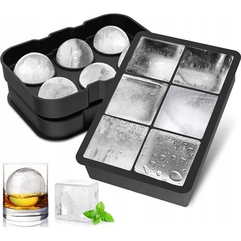 Cubitera con forma de diamante y tapa - Juego de 2 - Moldes de silicona para cubitos de hielo - Cubitos de hielo - Whisky, ginebra y cócteles - Cubitos de hielo (1/5)