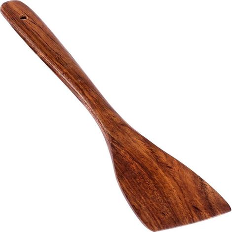 Set 7 ustensiles cuisine teck Thaïlande – Spatule, cuillère, pelle, antiadhésifs (1/5)