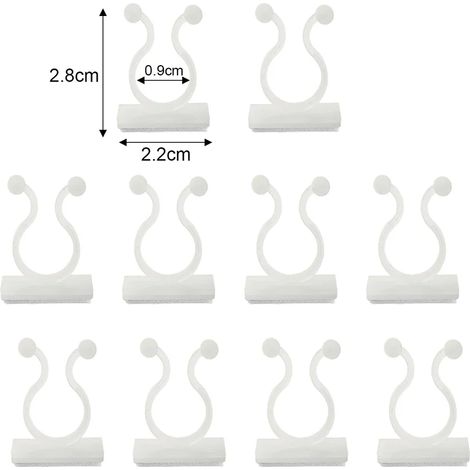 (100 pièces, blanc - S) Clips de support invisibles pour plantes grimpantes, orchidées, tomates, etc. - Fixation murale autocollante en plastique. (1/4)