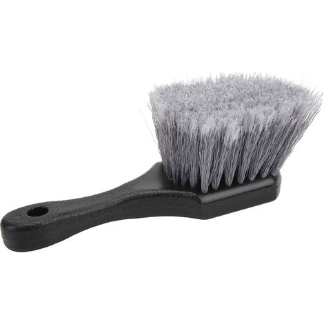 Brosse de nettoyage pour jantes et pneus de voiture, ergonomique, intérieur et extérieur, universelle, pour camion, remorque, camping-car et van, grise (1/5)