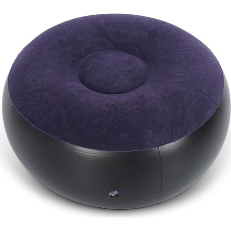 Tabouret Gonflable Multifonction, Pouf Gonflable,Chaise de Camping Extérieure Portable,Repose-Pieds Rond Violet en PVC et Flocage, pour Intérieur et Extérieur (1/5)