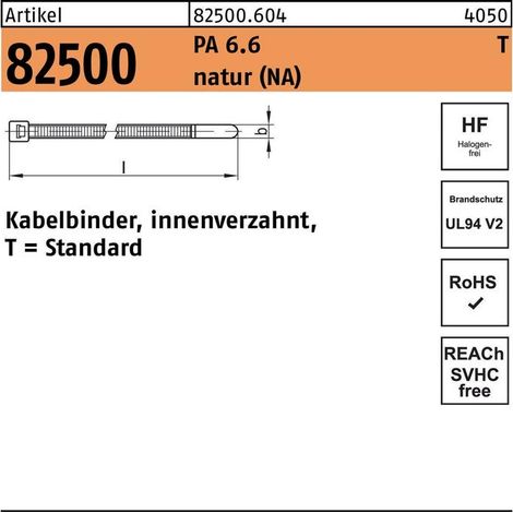 Kabelbinder R 82500 innenverzahnt 8,9 x1095/ 330 Polyamid 6.6 natur