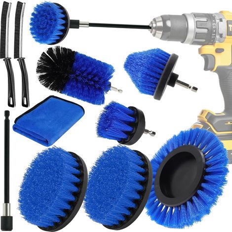 Brosse Perceuse, 10PCS Brosse Perceuse Nettoyage Kit, Brosses Joint Carrelage, Brosses Nettoyage Perceuses pour Cuisine, Salle de Bains, Baignoire, Jantes, Carrelage, Sol (1/5)