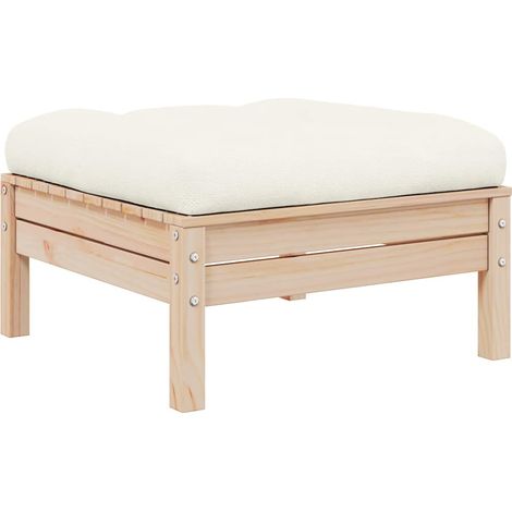 Maison Exclusive - Gartensofa 2-Sitzer mit Kissen in Creme Massiv (1/5)