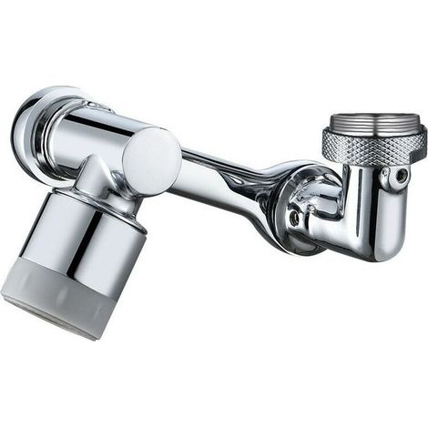Adaptateur d'eau universel pour batterie, pivote dans toutes les directions, fonction d'économie d'énergie, deux modes douche et bulle, chrome, argent (1/5)