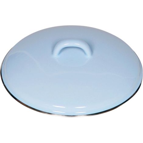 Tapa Riess con borde cromado Ø24cm esmalte Classic Azul pastel