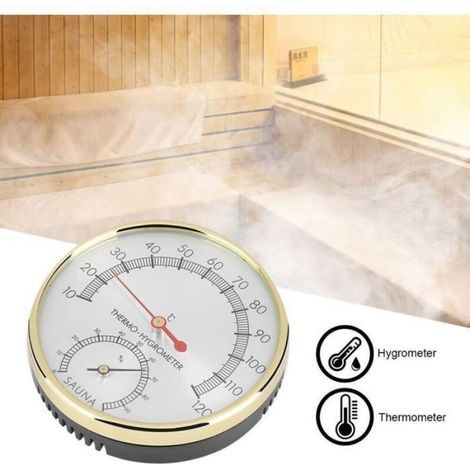 Thermomètre Hygromètre - 10 à 120 ℃ - 0 à 100 % HR - Pour Sauna Intérieur - 1 Pièce (1/4)