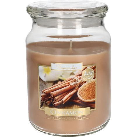 KOTARBAU Grande bougie parfumée parfumée en verre avec couvercle Cannelle Idée cadeau Aromathérapie Bougies décoratives Durée de combustion jusqu'à 100 heures (1/5)