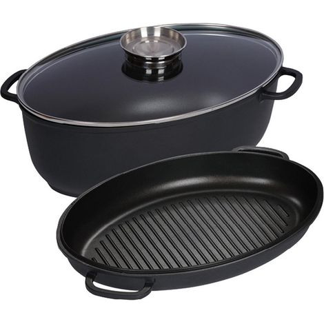 Kelomat Cocotte MAGNUM 3 pcs. avec couvercle en verre transparent et couvercle de cocotte (1/2)