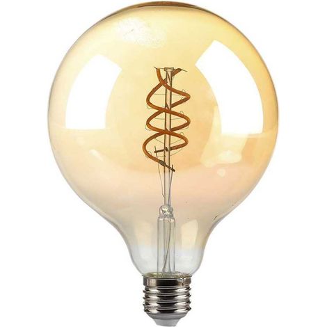 LED LAMPADINA 6W FILAMENTO E27 G125 AMBER GLASS 1800K (1/5)