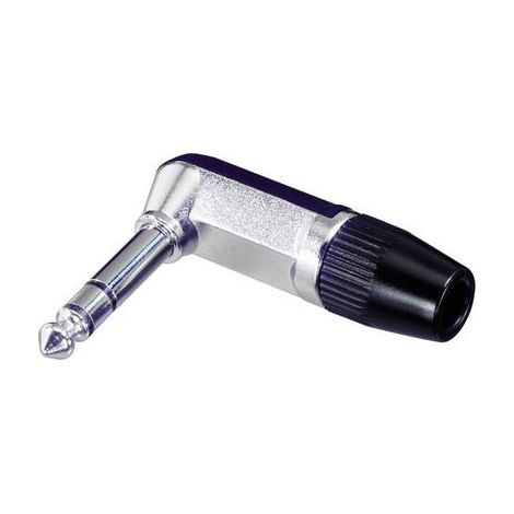 Rean AV Jack 6.35 mm Macho Angulado Conector de Audio Plata Negro