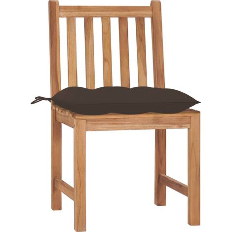 Maison Exclusive - Chaises de jardin lot de 4 avec coussins Bois de teck massif (1/5)