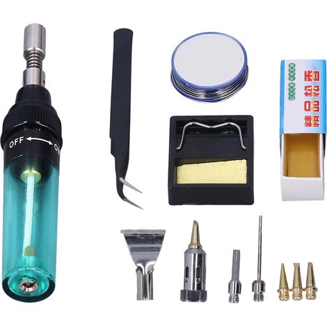 Kit chalumeau gaz sans fil portable fer à souder butane recharge facile pistolet torche (1/5)