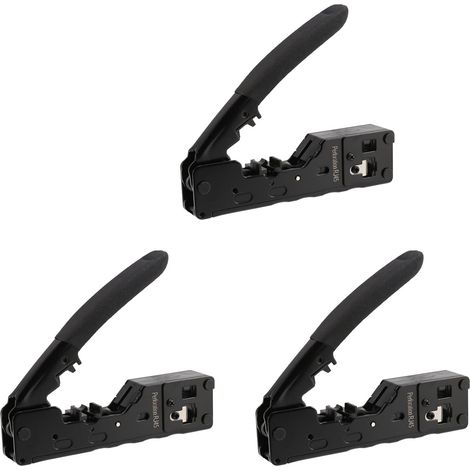 3X Pince à Sertir Cat5 Cat6 Cat7 pour Connecteurs Réseau RJ45 RJ12 RJ11 Prises Modulaires Câbles Ethernet Outil de Sertissage EZ (1/5)