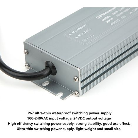 Alimentation étanche IP67 120W 24V, transformateur driver LED, adaptateur 100-240VAC pour intérieur/extérieur (1/5)