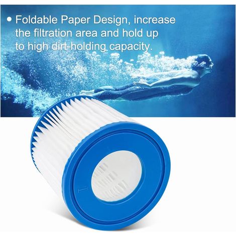 YanBan Cartouche de Filtre de Piscine Compatible avec Best-Way 58381 la Pompe de Filtration, Lot de 2 filtres de Rechange compatibles avec Flowclear Type I (1/4)