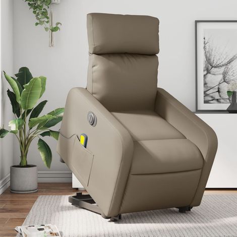 Fauteuil inclinable de massage électrique-Chaise de relaxation-Fauteuil Relax cappuccino similicuir 136197 (1/5)