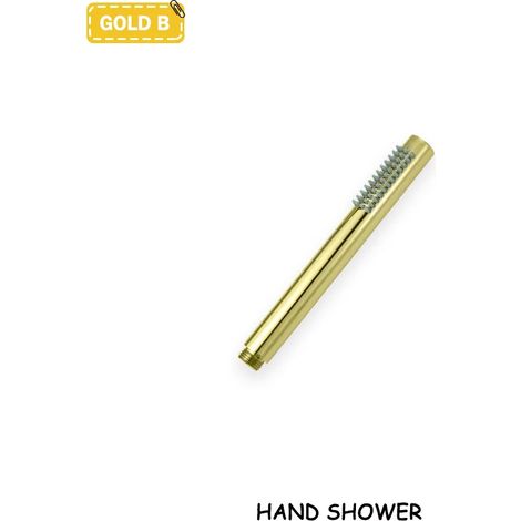 (Gold Shower B) Accessoires de salle de bain en laiton doré brossé, pommeau de douche rond ou carré haute pression pour baignoire et baignoire à main, économiseur d'eau, haute pression. (1/5)