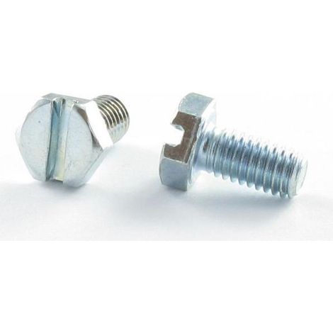 Vis métaux Tête hexagonale TH M5X35 Fendue Acier zingué-100 pièces