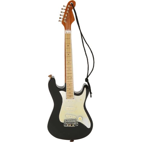 Miniature électrique en bois modèle guitare simulation créative avec corde suspension pour décoration cadeau 02 (1/5)