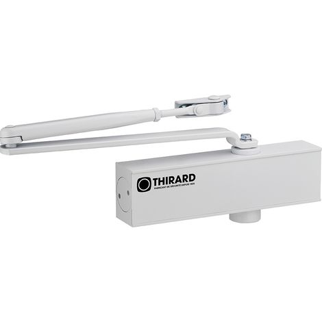 Chiudiporta spingiporta automatico idraulico, portata 60kg, Forza 3, bianco, reversibile braccio standard, certificazione antincendio - THIRARD