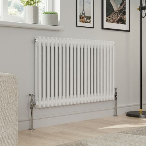 Warmehaus Traditional Double Column White Radiator Cast Iron Style Radiators 600 x 1010mm (1/5)
