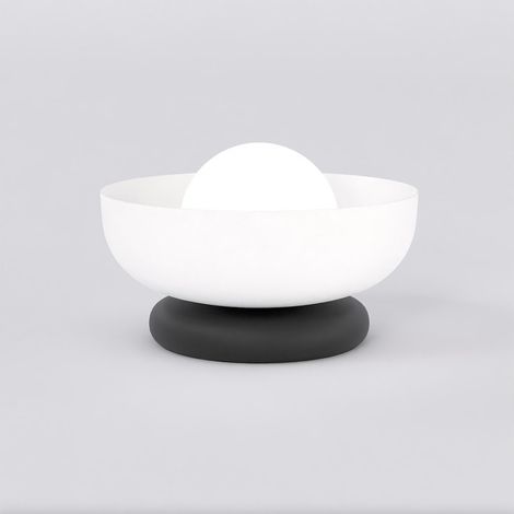 Lampada da tavolo Ozzy in acciaio con diffusore a coppa (1/5)