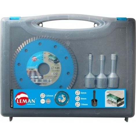 Coffret disque et trépans Leman KITCAR.125 D125mm pour carrelage (1/2)