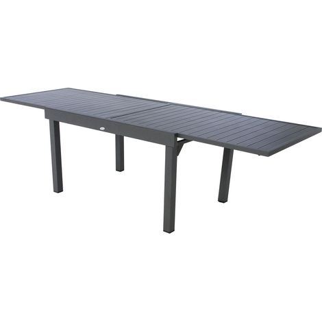 Hesperide – Table de jardin extensible aluminium 10 places – Structure antirouille – Pieds réglables – Rallonges coulissantes grand format – Dimensions L. 132/270 x l. 90 x H. 75 cm (1/6)