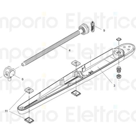 beninca pièce détachée support + escargot x bob.30m 230v pour bob3024 9686816 (1/3)