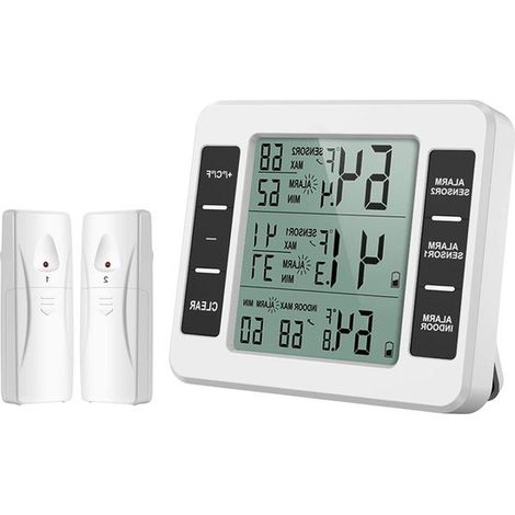 Termometro wireless con allarme acustico - 2 sensori - Visualizzazione min/max