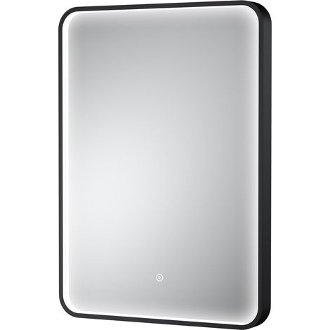 Hudson Reed Pictor Black Inset Framed LED Touch Sensor Bathroom Mirror 700mm H x 500mm W (1/3)