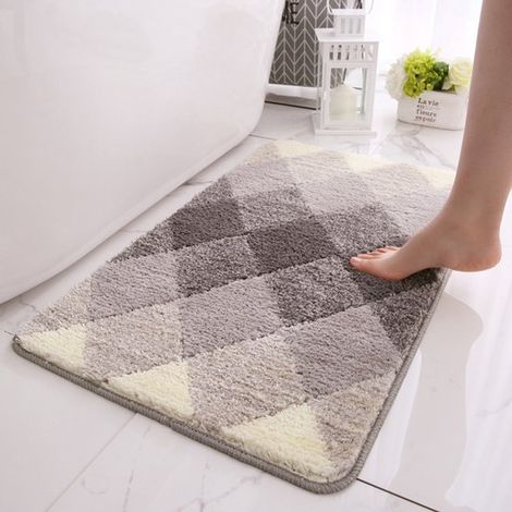 Tappeto da bagno colorato con motivo a griglia, tappetini per pavimenti, tappeti assorbenti per la casa