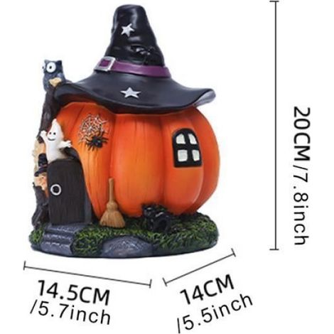 Citrouille Lumineuse - Résine - Décoration Halloween Intérieur - 20 x 14 x 14,5 cm - 1 Pièce (1/4)