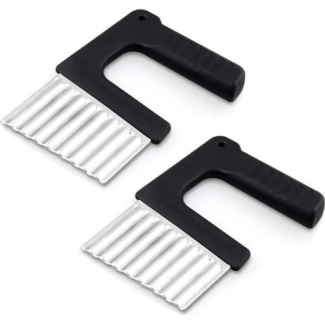 2 PCS mandolines en Acier Inoxydable, Coupe-légumes en Acier Inoxydable, Trancheuse de Frites Vague,pour Couper Pommes de Terre, Pommes de Terre Douces et Fruits ou légumes (1/5)