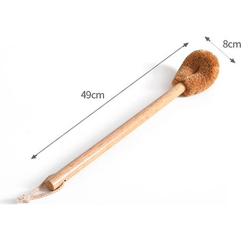 Brosse de toilette en bois de noix de coco naturelle, brosse de nettoyage pour toilettes, brosse de salle de bain (1/5)