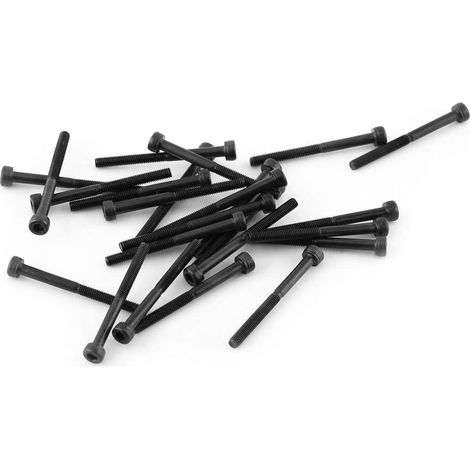 Ensemble de Boulons à Tête Cylindrique à Six Pans Creux M3 Noirs, Attache en Acier Au Carbone Allié de Qualité 12,9, Accessoire D'outil de Réparation, 4-50 Mm(M335mm【half tooth】 24pcs/pack).