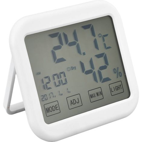 Enregistreur de température et d'humidité numérique avec écran tactile lumineux, hygromètre thermomètre pour intérieur (expédié sans pile) (1/5)