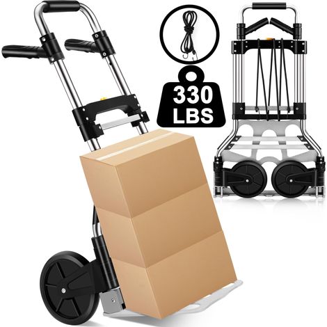 Chariot Pliable en Aluminium avec poignée télescopique et Roues en Caoutchouc pour Le déménagement, Le Shopping, Les Voyages, Le Bureau, capacité de 150 kg (1/5)