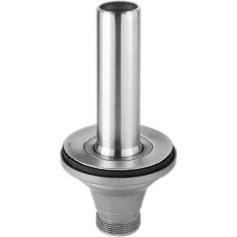 Scarico con tubo di troppopieno in acciaio inox da 150 mm per lavello di diametro 90 mm