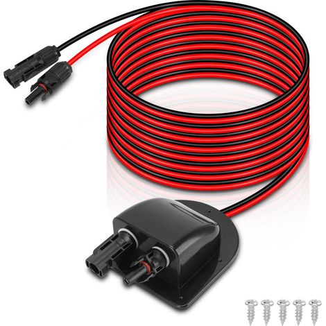 Passe Toit Etanche Panneau Solaire avec 10 Pieds Câble pour Camping Car, Caravane et Bateau, Pièces et Accessoires pour Camping Car (1/5)