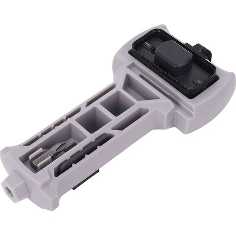 Outil de mortaisage pour loquet de porte, permettant un traçage précis et l'installation de loquets sur des portes de 35 ou 44 mm d'épaisseur (gris). (1/5)