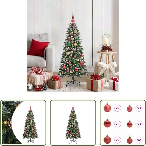 LED-Weihnachtsbaum - Künstlicher Weihnachtsbaum mit 150 LEDs mit Ständer Grün 120 cm (1/5)