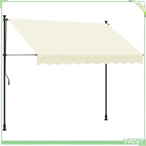 Auvent rétractable - FAFEICY - 368747 - 300x150 cm - Tissu polyester 180 g/m² PU - Structure acier anthracite (1/5)