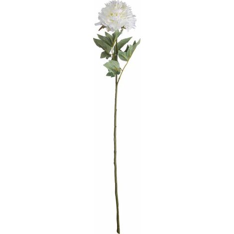 Classic Peony Artificial Plant (Single Stem) - Fabric/Plastic - L13 x W13 x H69 cm - White